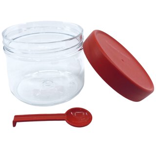 Tupperware Manhattan 580 ml rot / transparent Vorratsdose mit Löffel  NEU