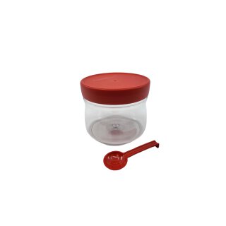 Tupperware Manhattan 580 ml rot / transparent Vorratsdose mit Löffel  NEU