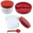 Tupperware Manhattan 580 ml rot / transparent Vorratsdose mit Löffel  NEU