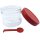 Tupperware Manhattan 580 ml rot / transparent Vorratsdose mit Löffel  NEU