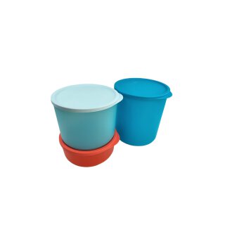 Tupperware Set Frische Runde Geburtstagskracher 3 - teilig Schüssel Behälter mit Deckel 3,3 + 2,1 l + 950 ml NEU