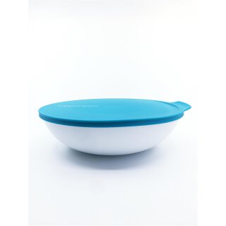 Tupperware Allegra Blaues Wunder Türkis Weiß Servier-Set Schüsseln 2,5 L 1,5 L 