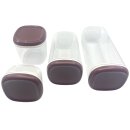 Tupperware Set Skyline 4- teilig 1,8l+ 1,3l + 780ml+ 240 ml Vorratsdose Glasoptik / brombeer Glitzer Vorrat Kaffee Tee Mehl Lebensmittel NEU