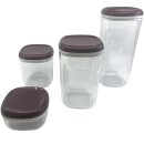 Tupperware Set Skyline 4- teilig 1,8l+ 1,3l + 780ml+ 240 ml Vorratsdose Glasoptik / brombeer Glitzer Vorrat Kaffee Tee Mehl Lebensmittel NEU