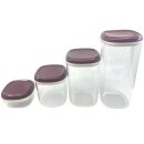 Tupperware Set Skyline 4- teilig 1,8l+ 1,3l + 780ml+ 240 ml Vorratsdose Glasoptik / brombeer Glitzer Vorrat Kaffee Tee Mehl Lebensmittel NEU