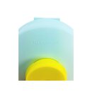 Tupperware Semmelrunde Hamburger Lunchbox mit Dressingbehälter hellblau / gelb Soße zum Mitnehmen Bagel Brötchen Salat NEU