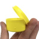 Tupperware Semmelrunde Hamburger Lunchbox mit Dressingbehälter hellblau / gelb Soße zum Mitnehmen Bagel Brötchen Salat NEU
