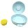 Tupperware Semmelrunde Hamburger Lunchbox mit Dressingbehälter hellblau / gelb Soße zum Mitnehmen Bagel Brötchen Salat NEU