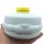 Tupperware Semmelrunde Hamburger Lunchbox mit Dressingbehälter hellblau / gelb Soße zum Mitnehmen Bagel Brötchen Salat NEU