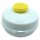 Tupperware Semmelrunde Hamburger Lunchbox mit Dressingbehälter hellblau / gelb Soße zum Mitnehmen Bagel Brötchen Salat NEU