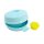 Tupperware Semmelrunde Hamburger Lunchbox mit Dressingbehälter hellblau / gelb Soße zum Mitnehmen Bagel Brötchen Salat NEU