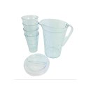 Tupperware Diamant Kanne 2 l + 4 Trinkbecher 475 ml Glasoptik transparent NEU