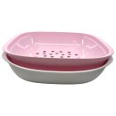 Tupperware Allegra Shine Schüssel mit Siebeinsatz rose/ perlweiß  NEU