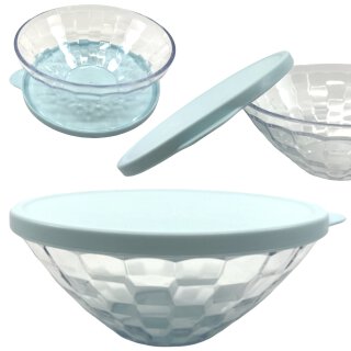 Tupperware Diamant Schüssel + Deckel  Glasoptik/ hellblau 500 ml NEU