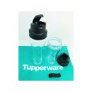 Tupperware Clear Collection Set 2 x  Dispenser Manhattan 570 ml + 750 ml schwarz Essig Öl Ausgießer  NEU