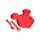 Tupperware Kinderteller Mickey Mouse mit Besteck Löffel + Gabel rot Kind Essen Spaß NEU