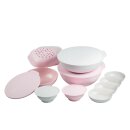 Tupperware Allegra Shine Schüsselset Servierschalen rose perlweiß  5 l + 3,5 l+ 1,5 l + 2 x 275 ml Schüsseln + Sieb + Servierperle NEU