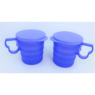 Tupperware Set Junge Welle 2 Trinkbecher helllila mit Deckel 350 ml Kühlschrank servieren NEU