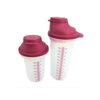 Tupperware Set Shaker 600 ml + 350 ml brombeer rosa Shake It Mix Fix NEU