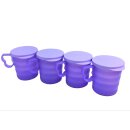 Tupperware Set 4 x  Trinkbecher mit Deckel lila 330 ml Kühlschrank servieren NEU