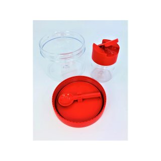 Tupperware Set Manhattan 580 ml + 130 ml rot / transparent Vorratsdose mit Löffel  NEU