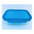 Tupperware Glasschale mit Deckel 1,5 l  türkis  transparent Borosilikatglas backofengeeignet Vorratsbehälter NEU