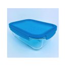 Tupperware Glasschale mit Deckel 1,5 l  türkis  transparent Borosilikatglas backofengeeignet Vorratsbehälter NEU