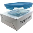 Tupperware Glasschale mit Deckel 1 l  Borosilikatglas türkis  transparent backofengeeignet Vorratsbehälter NEU