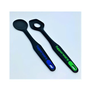 Tupperware Set Griffbereit Rührlöffel D163 schwarz / grün + blau rühren kochen Küchenhelfer NEU