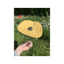 Keramikblume HANDMADE E 12-15 cm gelb mit Metallstab rostfrei getöpfert Blüten Blumenwiese