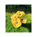 Keramikblume HANDMADE E 12-15 cm gelb mit Metallstab rostfrei getöpfert Blüten Blumenwiese