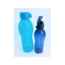 Tupperware Set Trinkflasche 1l türkis + 500 ml dunkelblau Schraubverschluss + Klickverschluss Eco Easy caribean Sea NEU