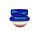 Tupperware Set Schüssel Sushi + Essstäbchen / Essbesteck zum Mitnehmen blau +  lachs/  pastellrot Deckel creme 520 ml  Geschenk get together rund NEU