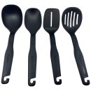 Tupperware Set Küchenhelfer schwarz mit Wandbefesting zum Einhängen Kelle, Rühr-, Schaum- und Servierlöffel NEU