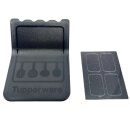 Tupperware Set Küchenhelfer schwarz mit Wandbefesting zum Einhängen Kelle, Rühr-, Schaum- und Servierlöffel NEU