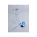 Tupperware Trinkflasche Premium Eco Easy mit Trinkhalm  transparent hellblau  750 ml  mitnehmen to go  Geschenk NEU