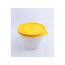 Tupperware Classic 800 ml  rund transparent gelber Deckel  Vorratsdose Kühlschrank NEU