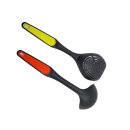 Tupperware Set Griffbereit Schaumlöffel + große Kelle schwarz / gelb D222 Löffelsieb servieren abschöpfen NEU