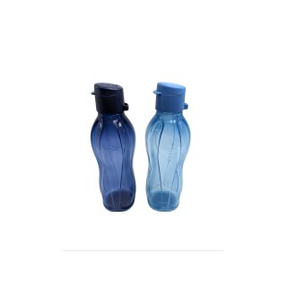 Tupperware Set 2 x Trinkflasche 500 ml blau + dunkelblau für unterwegs Schule Kinder Sport NEU