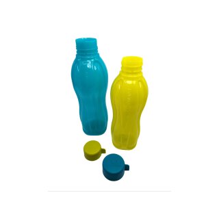 Trinkflaschen Tupperware 27,30 Set € + 750 1 ml limette, l türkis Schraubvers,