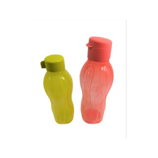 Tupperware Set Trinkflaschen 1 l wassermelone + 750 ml limette Schraubverschluß Eco Easy NEU