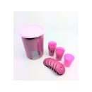 Tupperware Set 6 x Wichtel + kleine Durchblick pink/ rose 1,25 l Vorratsdose Bingo Dose Kaffee, Zucker, Kekse Vorrat NEU
