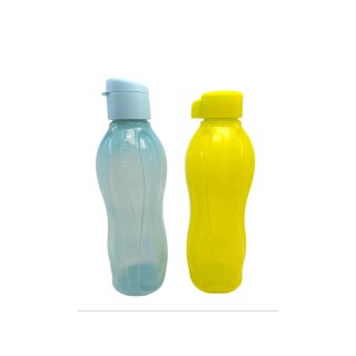 Tupperware Set Trinkflasche 750 ml  limette + hellblau Eco Easy Schraubverschluß Getränk Wasser Saft Schule Sport NEU