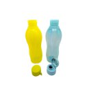 Tupperware Set Trinkflasche 750 ml  limette + hellblau Eco Easy Schraubverschluß Getränk Wasser Saft Schule Sport NEU