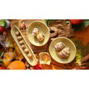 Keramikschalen HANDMADE Set 4 teilig  gelb 2 Teller+...