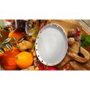 Keramik Handmade Teller weiß mit Herzdekor im Rand einzigartig getöpfert handgemacht