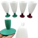 Tupperware Set Eisbecher Junge Welle weiß  4 x 500 ml Cocktail Eis Getränke Becher Stiel brombeer / grün NEU