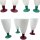 Tupperware Set Eisbecher Junge Welle weiß  4 x 500 ml Cocktail Eis Getränke Becher Stiel brombeer / grün NEU