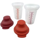 Tupperware 2x Shaker klein 350 ml – Schüttelbecher Shake It Messbecher Rot + Bordeaux NEU
