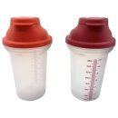 Tupperware 2x Shaker klein 350 ml – Schüttelbecher Shake It Messbecher Rot + Bordeaux NEU